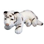 Wdk partner - a1301726 - peluche - tigre couche - blanc - 50 cm