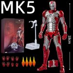Zd iron man led mk42 mk43 mk44 mk49 mk1 mk2 mk3 mk4 mk5 mk6 legendes marvel tony stark avengers figurine ...