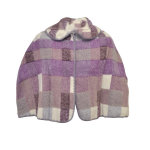 Cape femme, carreaux prune