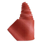 Cravate en soie rouge  carreaux