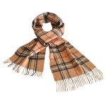 Echarpe  carreaux lambswool camel