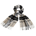 Echarpe  carreaux tartan blanche