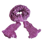 Echarpe en soie cloque, mauve