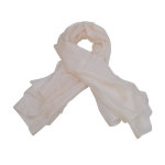 Foulard carr en soie, blanc cass