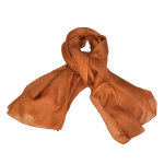 Foulard carr en soie, cognac