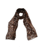 Foulard lopard marron en soie