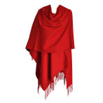 Grand poncho rouge frang