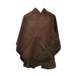 Poncho lopard marron arrondi