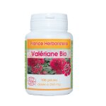 Gelules valeriane bio racine 100 glules doses  250 mg poudre pure.