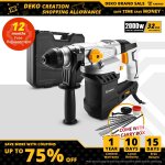 Deko ? marteau rotatif multifonction avec bmc et accessoires 6 pi�ces d�molition �lectrique