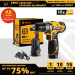 Deko ? perceuse sans fil 12v tournevis électrique batterie au lithium - ion réglages 18 + 1 3 / 8 Deko ? perceuse sans fil 12v tournevis électrique batterie au lithium - ion réglages 18 + 1 3 / 8