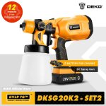 Deko ? pistolet de pulvrisation sans fil avec 2 batteries outil lectrique de haute capacit 20v