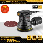 Deko ? ponceuse orbitale al�atoire avec �chappement de poussi�re 350 w cartouche de poussi�re