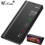 tui en cuir  rabat miroir pour samsung galaxy note 8 s6 s7 edge s9 s8 plus fentre de vue