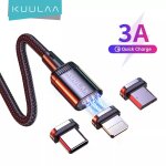 Kuulaa ? cble micro magntique usb / type - c pour recharge de tlphone cordon de chargeur pour