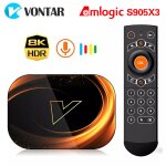 Vontar x3 bo�te de t�l�vision intelligente android 9 4 go 128gb 8k tvbox amlogic s905x3 wifi double