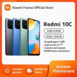 Xiaomi ? smartphone officiel redmi 10c snapdragon�arge �cran 680 pouces t�l�phone portable 6 71