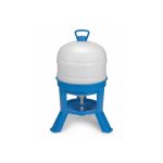 Abreuvoir volaille sur pieds de 30 l blanc et bleu