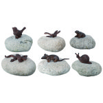 Animal sur galet 6 modles assortis 12, 5x9x8 cm