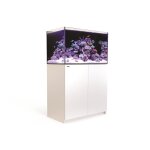 Aquarium eau de mer avec un meuble coloris blanc reefer 250 red sea - 90 x 50 x 140