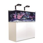 Aquarium eau de mer avec un meuble coloris blanc reefer deluxe xl 425 red sea - 120