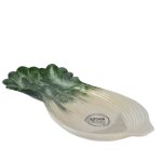 Assiette dcorative fenouil coloris vert en dolomite - 26 x 11 x 3 cm