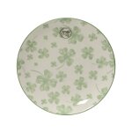 Assiette plate trèfle coloris vert en porcelaine - Ø 26, 5 cm Assiette plate trèfle coloris vert en porcelaine - Ø 26, 5 cm