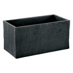 Bac en b�ton press� rectangulaire gris ardoise hairie grandon quiberon - 60 x 30 x 30