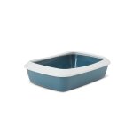 Bac  litire pour chat coloris bleu avec rebord savic iriz 50 cm