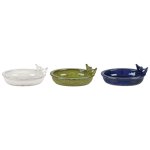 Bain d oiseaux ovale en c�ramique 30, 7x22, 9x10, 4 cm coloris assortis