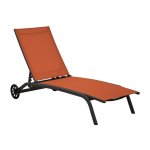 Bain de soleil stello coloris paprika de 192 x 71 x 30 / 92 cm