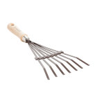 Balai à fleur à 7 dents en acier et bois de 38, 5 cm Balai à fleur à 7 dents en acier et bois de 38, 5 cm