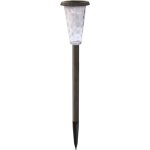 Balise solaire lucky verre et alu marron  led blanc 20 lumens h 50 cm