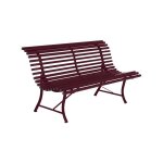 Banc coloris cerise noire en acier louisiane - 150 x 72 x 80 cm