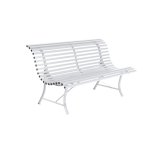 Banc louisiane fermob en acier coloris blanc coton 150 cm