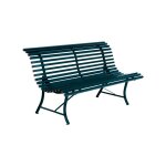 Banc louisiane fermob en acier coloris bleu acapulco 150 cm