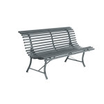 Banc louisiane fermob en acier coloris gris orage 150 cm