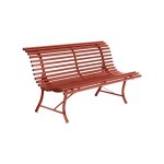 Banc louisiane fermob en acier coloris ocre rouge 150 cm