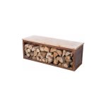 Banc stockage bois redfire 120 cm