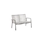Banquette de jardin en aluminium et corde coloris gris charbon taro - 121 x 70, 7 x 82