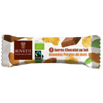 Barre de chocolat au lait amandes et p�tales de ma�s bio x 2