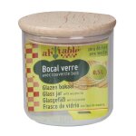 Bocal coloris transparent couvercle en bois ah table - 0, 5 l