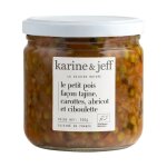 Bocal de petits pois faon tajine, carottes, abricots et ciboulette bio en pot karine