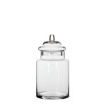 Bonbonnire zita en verre transparent h 22 x  13 cm