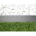 Bordure plane design raccordable x 2 mtal galvanis gris 2x96xh16 cm
