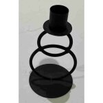 Bougeoir coloris noir en m�tal - 10, 5 x 14 x 28 cm