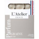 Bougies chauffe - plats beige parfum graine de lin l atelier de denis - l étui de 24 Bougies chauffe - plats beige parfum graine de lin l atelier de denis - l étui de 24