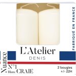 Bougie cylindrique blanc craie l atelier de denis - le pack de 2