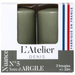Bougie cylindrique gris argile l atelier de denis - le pack de 2