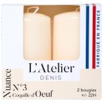 Bougie cylindrique ivoire l atelier de denis - le pack de 2